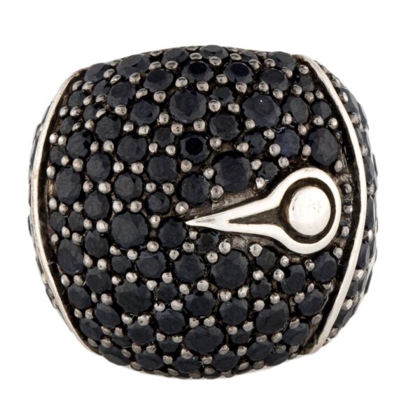 JOHN HARDY STERLING SILVER 925 SAPPHIRE BAMBOO LAVA DOME RING - Picture 8 of 9